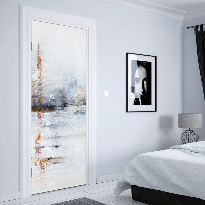 Türaufkleber ruhige abstrakte landschaft in sanften neutralen tönen Türaufkleber ruhige abstrakte landschaft in sanften neutralen tönen