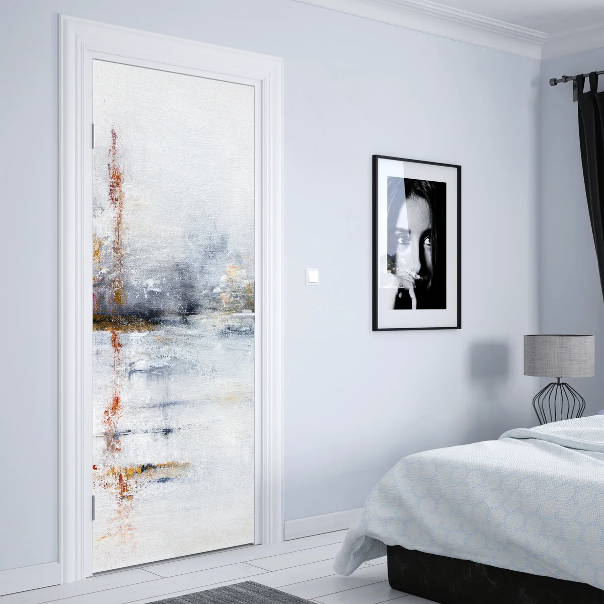 Türaufkleber ruhige abstrakte landschaft in sanften neutralen tönen Türaufkleber ruhige abstrakte landschaft in sanften neutralen tönen