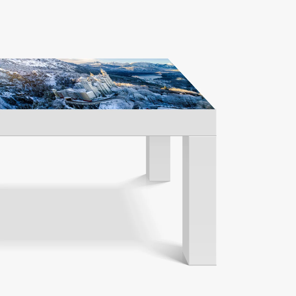 Tischaufkleber und Schreibtischaufkleber winterliches schloss in verschneiten bergen Tischaufkleber und Schreibtischaufkleber winterliches schloss in verschneiten bergen