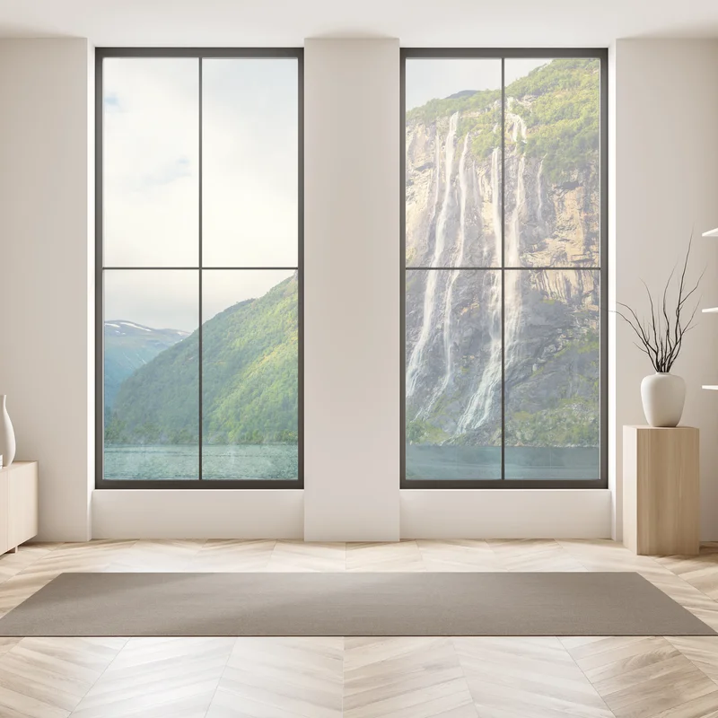 Fensteraufkleber wasserfälle an fjordklippen Fensteraufkleber wasserfälle an fjordklippen