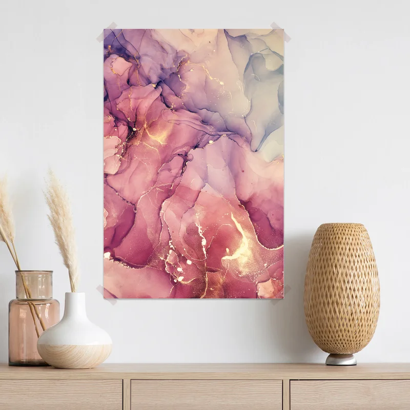 Poster ätherische lila marmorabstraktion Poster ätherische lila marmorabstraktion