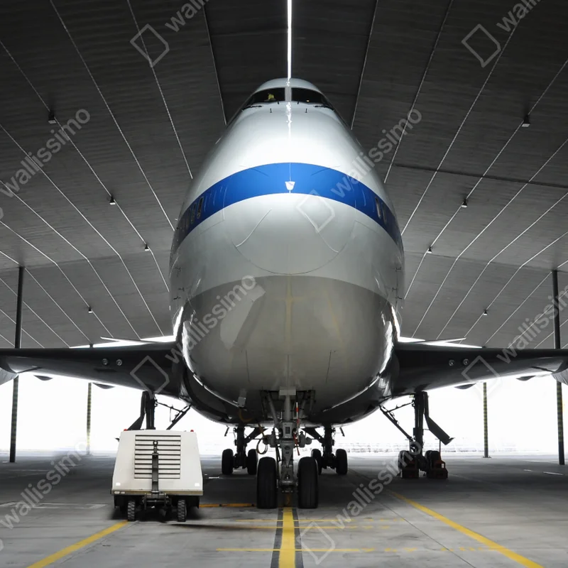 Laptop-Aufkleber frachter im hangar - frontansicht des jets Laptop-Aufkleber frachter im hangar - frontansicht des jets