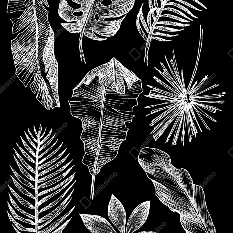 Repositionierbarer Aufkleber monochrome blattkomposition Repositionierbarer Aufkleber monochrome blattkomposition