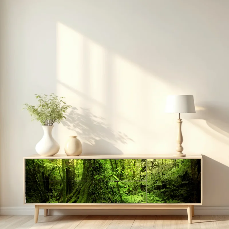 Repositionierbarer Aufkleber üppiger tropischer dschungel