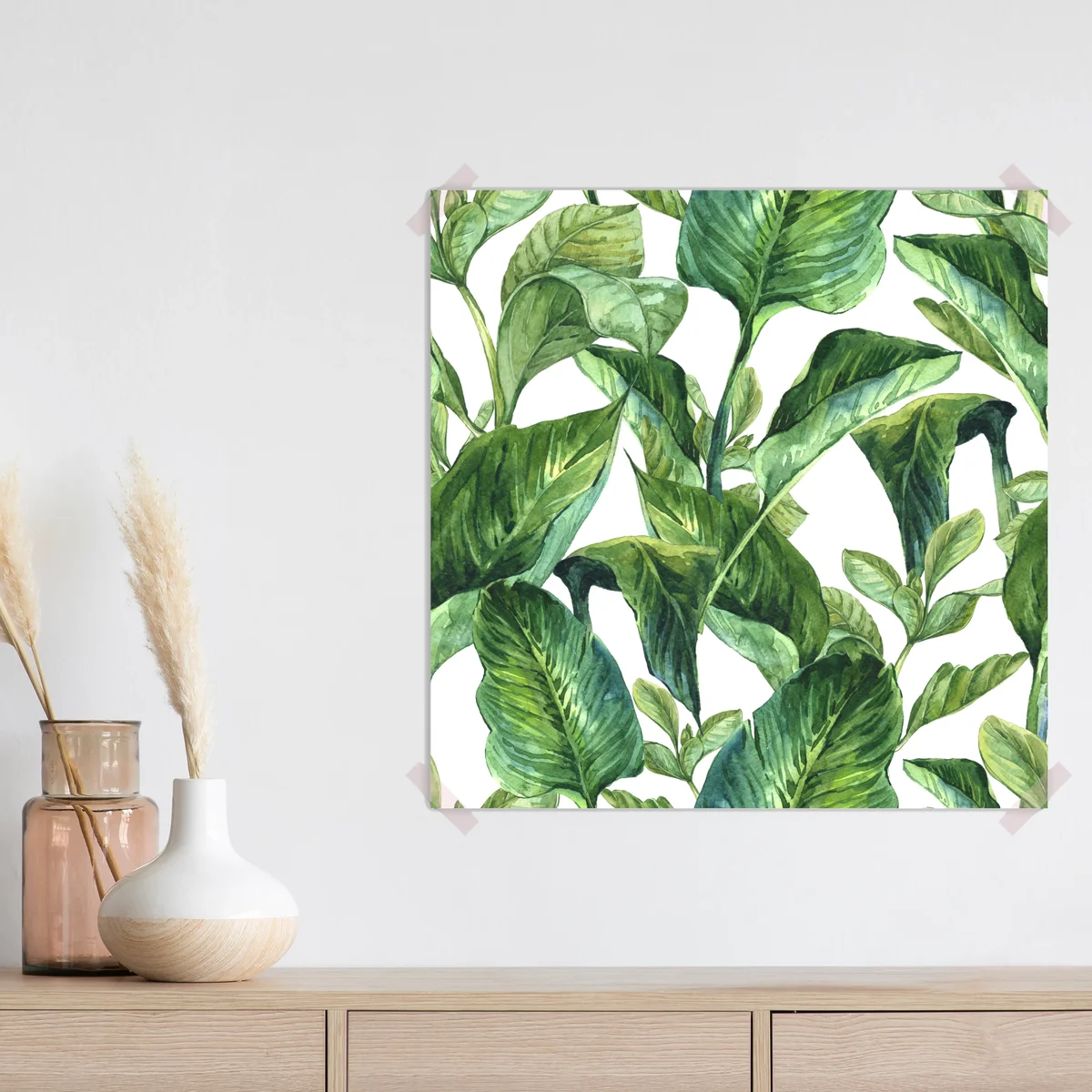 Poster üppiges aquarellmuster tropischer blätter Poster üppiges aquarellmuster tropischer blätter