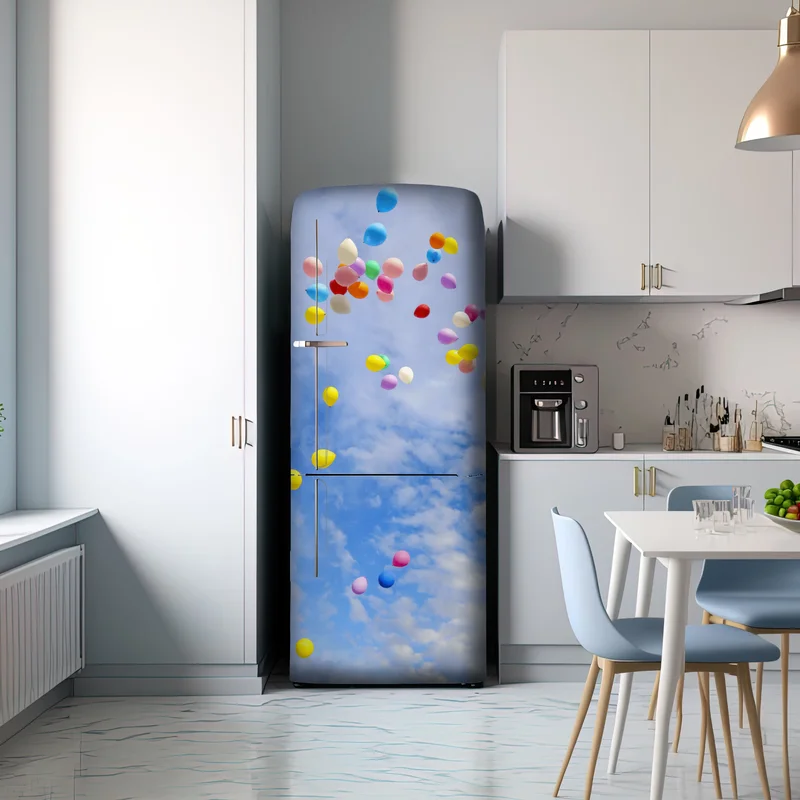 Kühlschrankaufkleber bunte luftballons steigen in den himmel