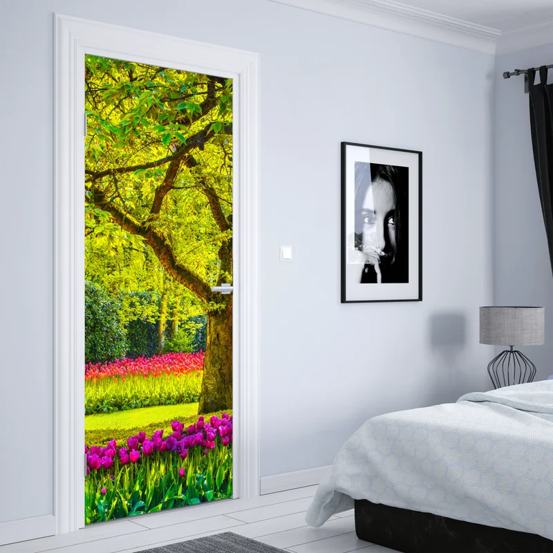 Türaufkleber bunter tulpengarten in Keukenhof Türaufkleber bunter tulpengarten in Keukenhof