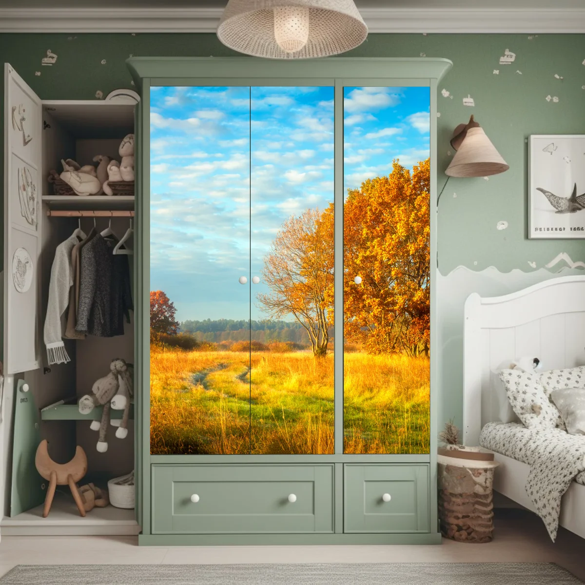 Schrankaufkleber goldene herbstwiese Schrankaufkleber goldene herbstwiese