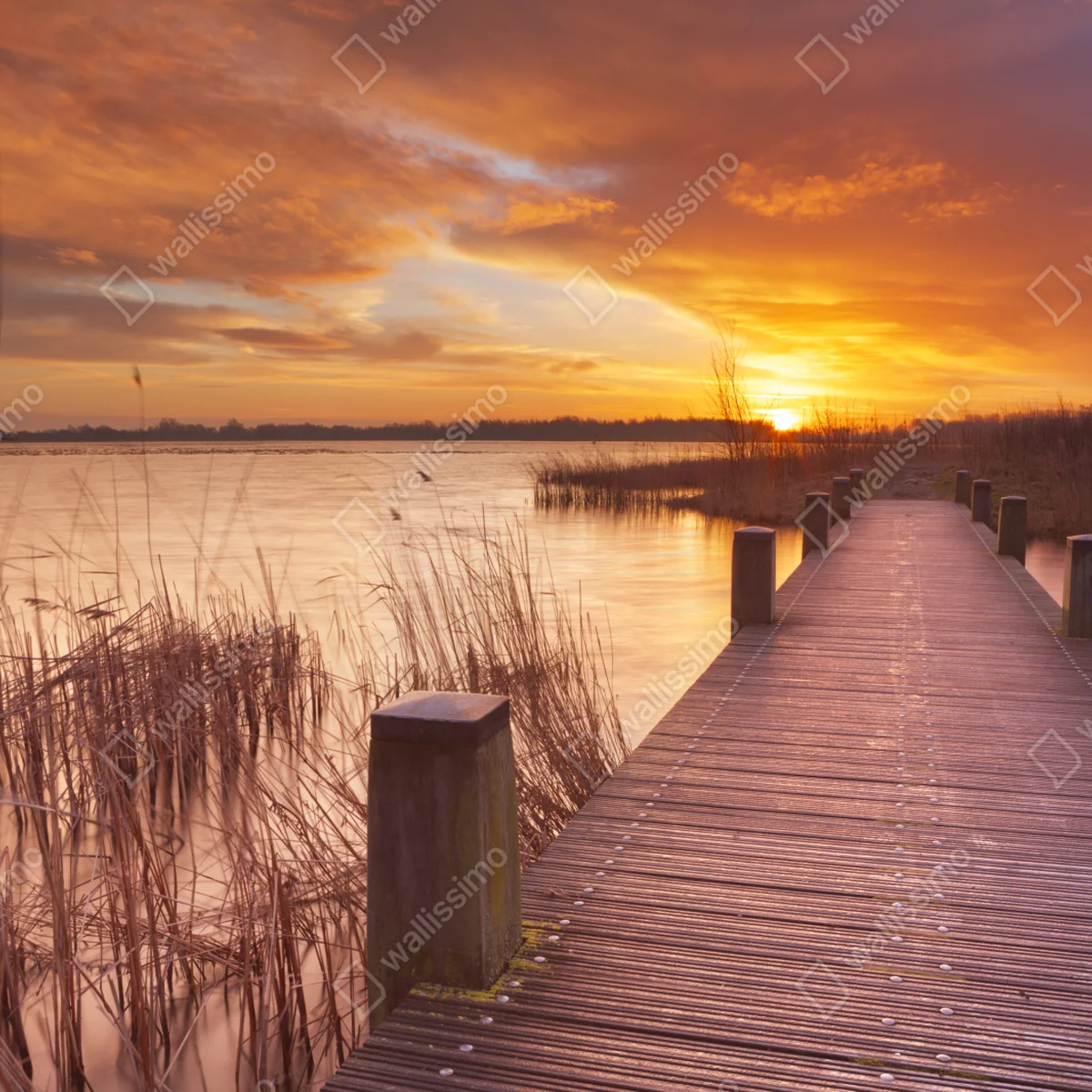 Fensteraufkleber sonnenaufgang über dem see bei Amsterdam Fensteraufkleber sonnenaufgang über dem see bei Amsterdam