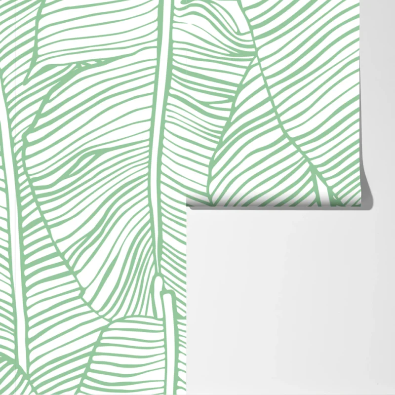 Fototapete mintfarbenes bananenblattmuster Fototapete mintfarbenes bananenblattmuster