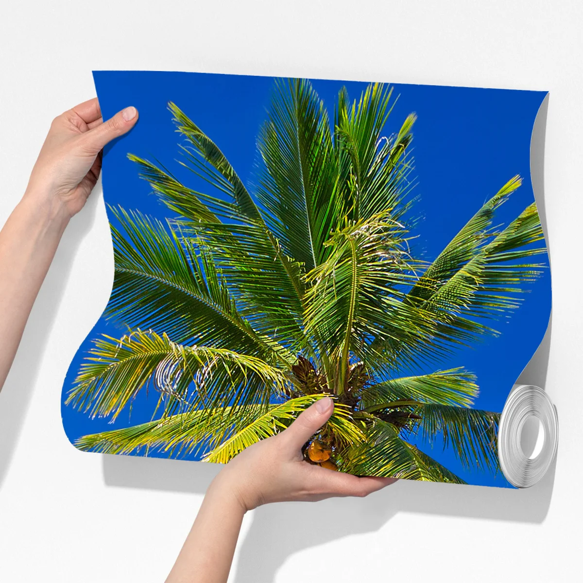 Fototapete tropischer strand mit blauem sonnenhut Fototapete tropischer strand mit blauem sonnenhut