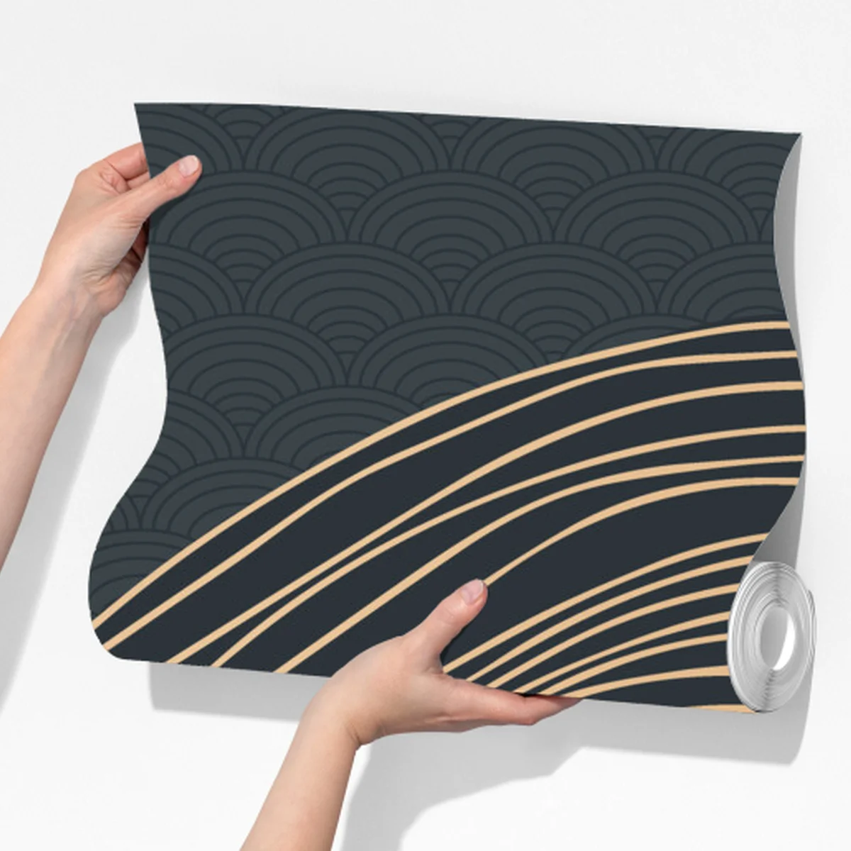 Fototapeta złote fale w japońskim stylu Fototapeta złote fale w japońskim stylu