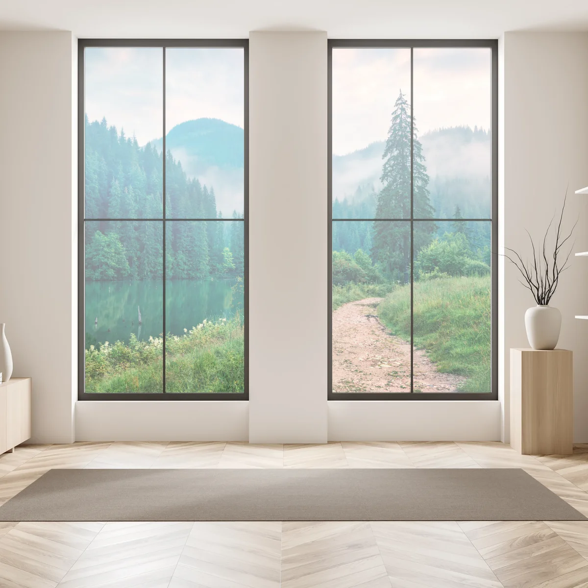 Fensteraufkleber nebliger morgen am Lacu Roșu Fensteraufkleber nebliger morgen am Lacu Roșu