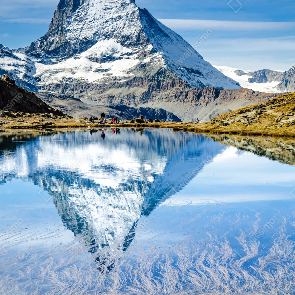 Kühlschrankaufkleber majestätisches Matterhorn im spiegel eines alpensees Kühlschrankaufkleber majestätisches Matterhorn im spiegel eines alpensees