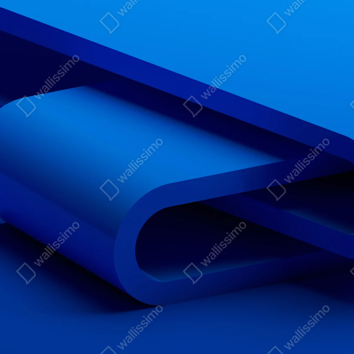 Fototapete minimalistische blaue geometrische schleife Fototapete minimalistische blaue geometrische schleife