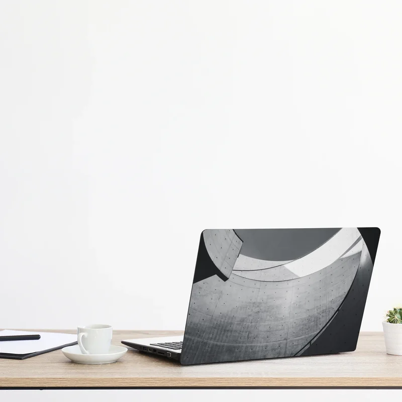 Laptop-Aufkleber geschwungene beton-spiraltreppe