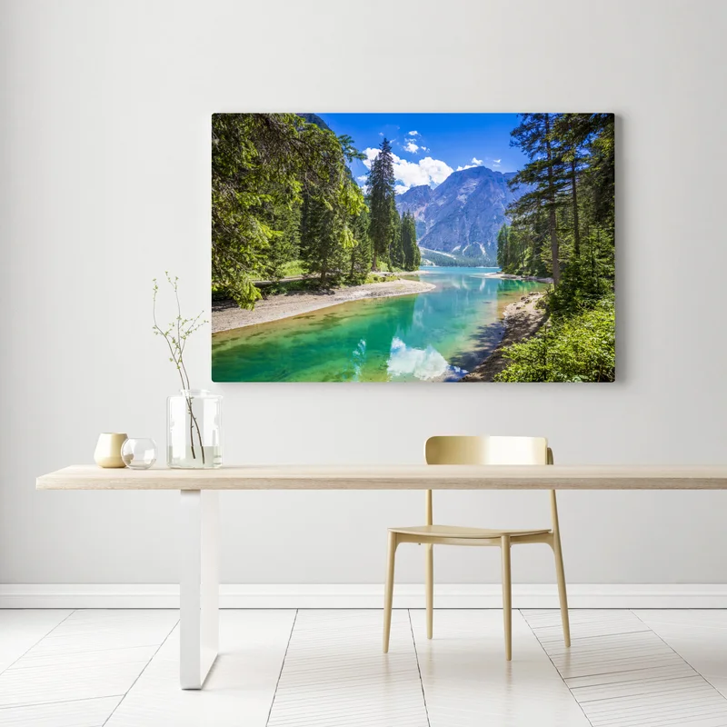 Leinwandbild Pragser Wildsee türkisblauer bergsee Leinwandbild Pragser Wildsee türkisblauer bergsee