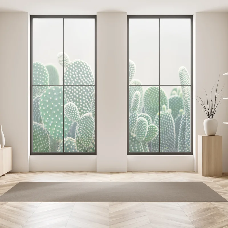 Fensteraufkleber nahaufnahme eines opuntienkaktus