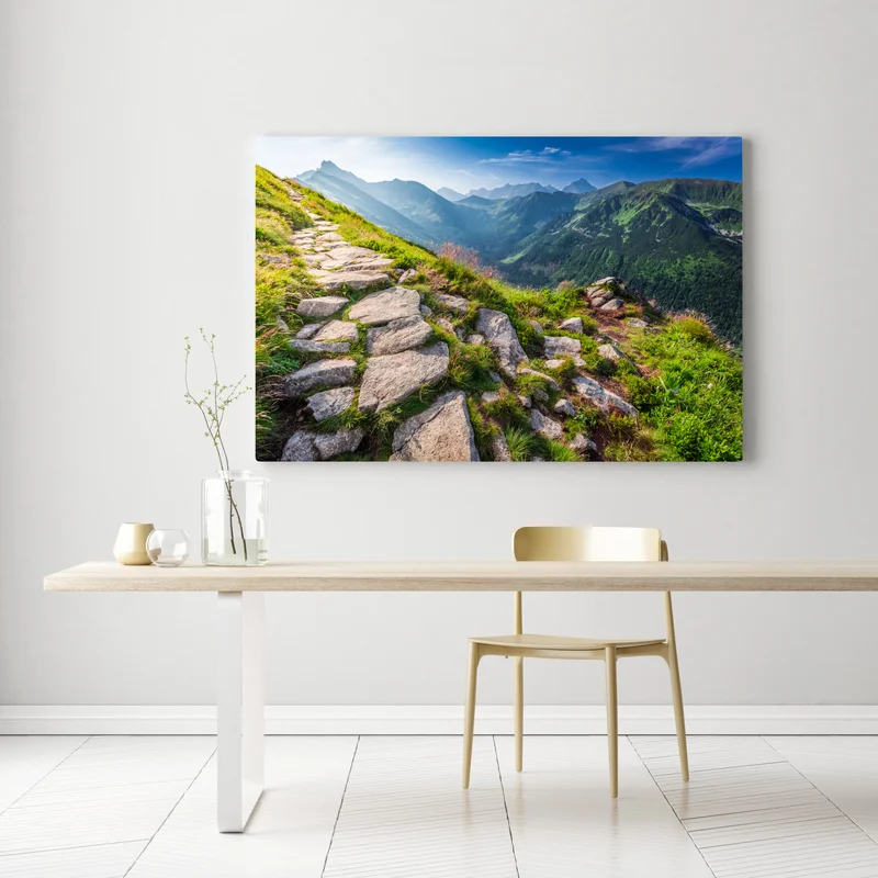 Leinwandbild sonnenaufgang über dem Tatra-wanderweg Leinwandbild sonnenaufgang über dem Tatra-wanderweg