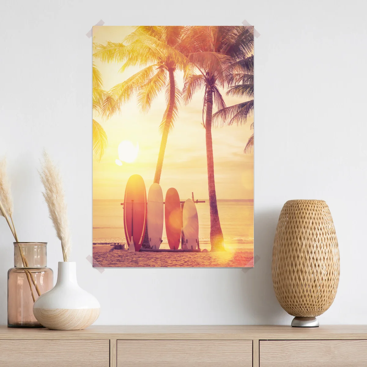 Poster tropischer sonnenuntergang mit surfboards Poster tropischer sonnenuntergang mit surfboards