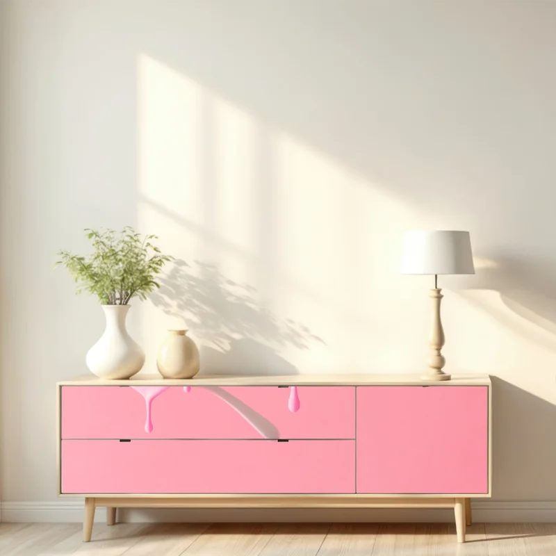 Repositionierbarer Aufkleber schmelzende rosa sonnenbrille