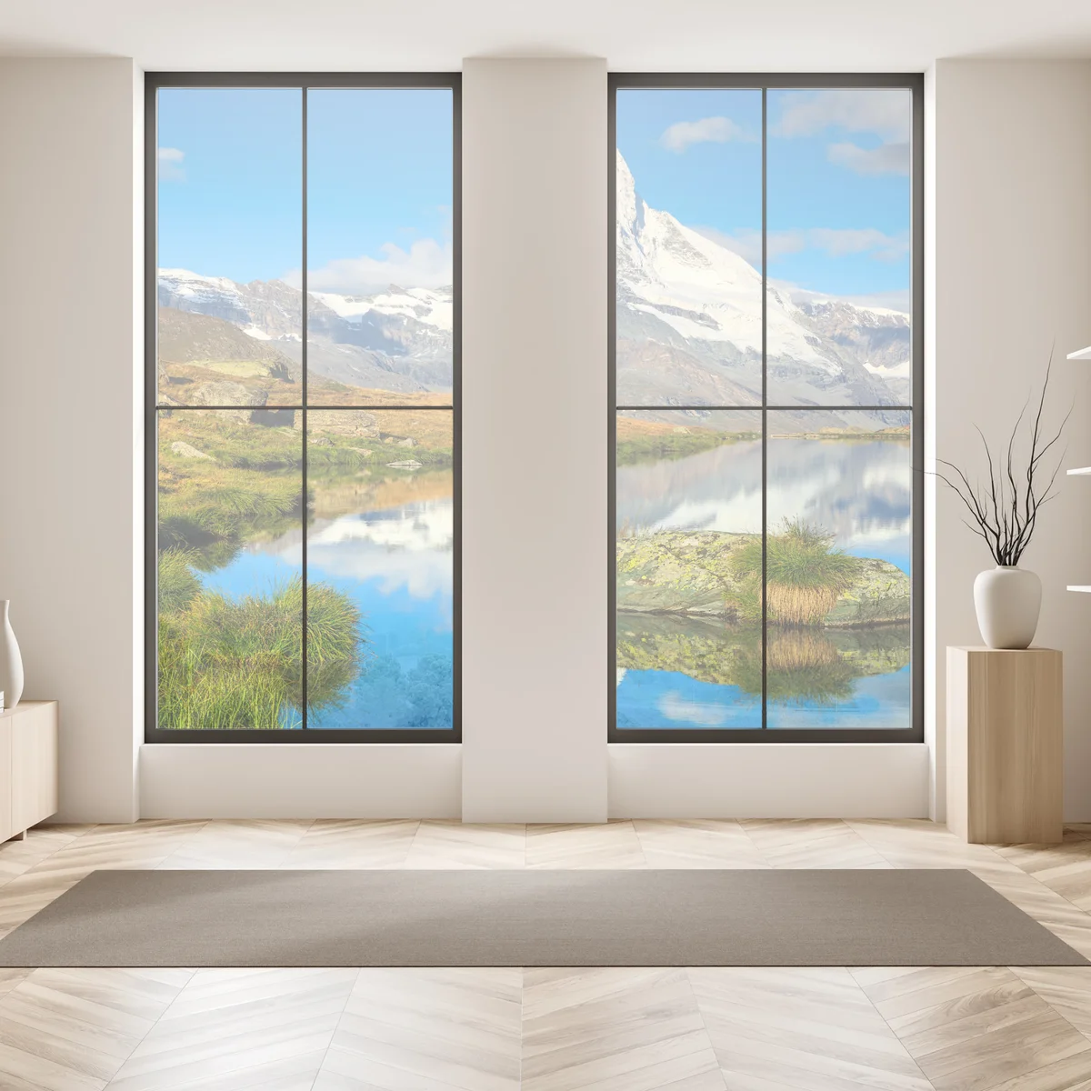 Fensteraufkleber majestätischer Matterhorn-spiegel im alpensee Fensteraufkleber majestätischer Matterhorn-spiegel im alpensee