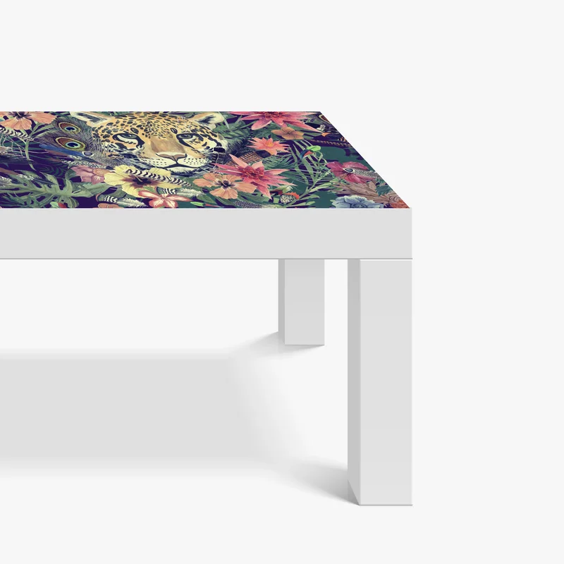 Tischaufkleber und Schreibtischaufkleber vintage aquarell leopard im tropischen dschungel