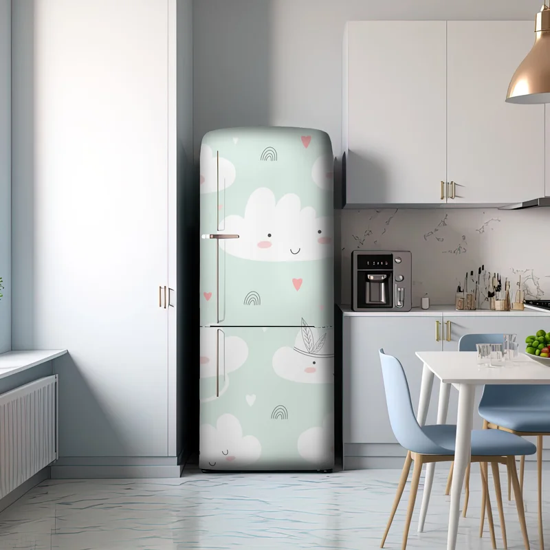 Kühlschrankaufkleber lächelnde wolken pastellmuster fürs kinderzimmer Kühlschrankaufkleber lächelnde wolken pastellmuster fürs kinderzimmer
