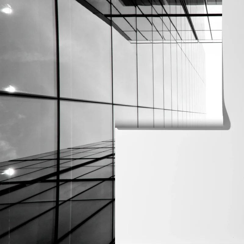 Fototapeta minimalistyczna perspektywa szklanego wieżowca Fototapeta minimalistyczna perspektywa szklanego wieżowca