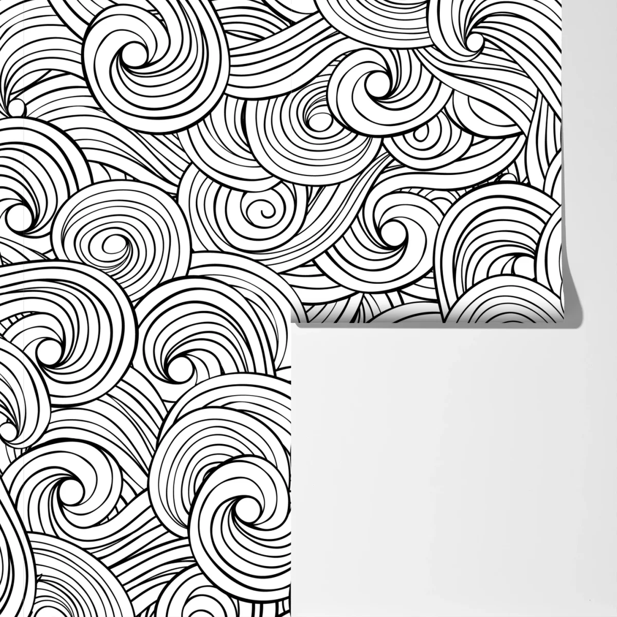 Fototapeta czarno-biały wzór ze spiralami Fototapeta czarno-biały wzór ze spiralami