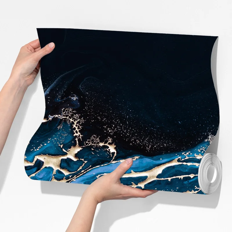 Fototapeta granatowo-złota abstrakcja w ruchu Fototapeta granatowo-złota abstrakcja w ruchu