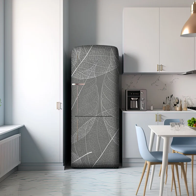 Kühlschrankaufkleber feines blattadern-muster in grautönen