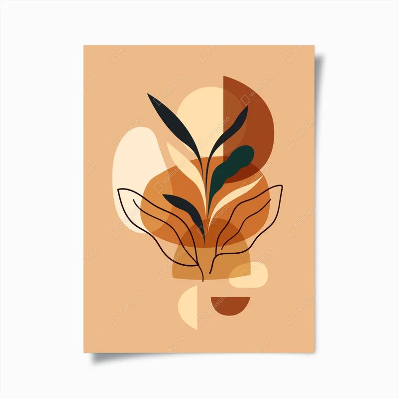 Poster warmes abstraktes botanisches motiv • Poster bei Wallnifity® Poster warmes abstraktes botanisches motiv • Poster bei Wallnifity®