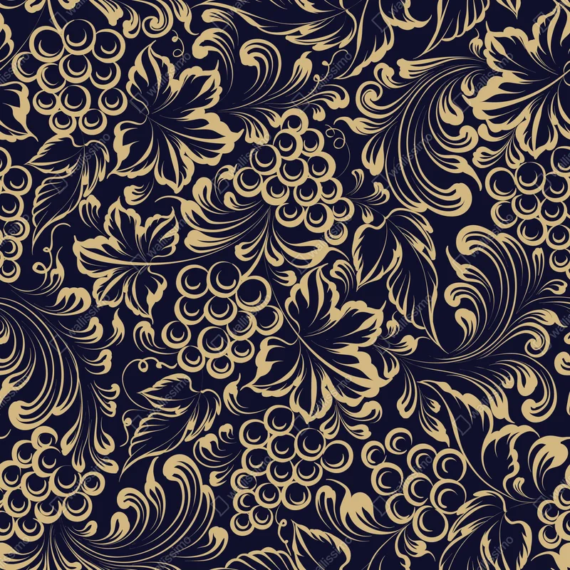 Repositionierbarer Aufkleber elegantes barockes weintraubenmuster in gold Repositionierbarer Aufkleber elegantes barockes weintraubenmuster in gold