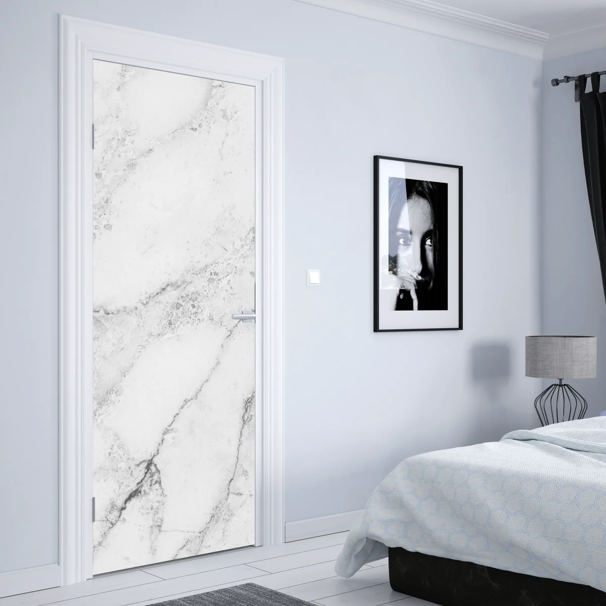 Türaufkleber weiße marmortextur mit grauen adern Türaufkleber weiße marmortextur mit grauen adern