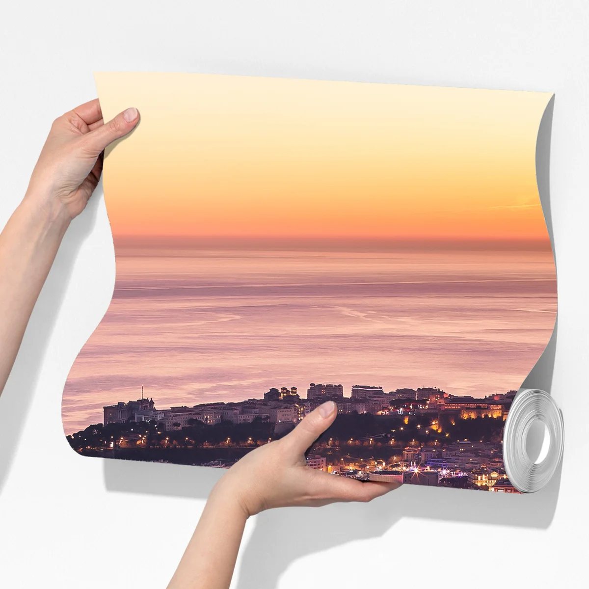 Fototapeta zachód słońca nad miejskim wybrzeżem Fototapeta zachód słońca nad miejskim wybrzeżem