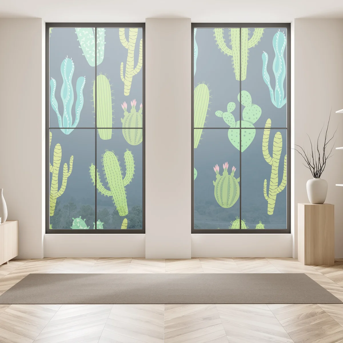 Fensteraufkleber kaktus- und sukkulentenmuster Fensteraufkleber kaktus- und sukkulentenmuster