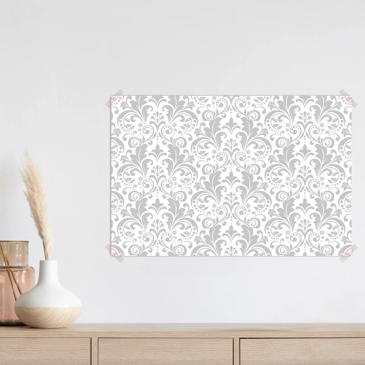 Poster elegantes graues damastmuster Poster elegantes graues damastmuster