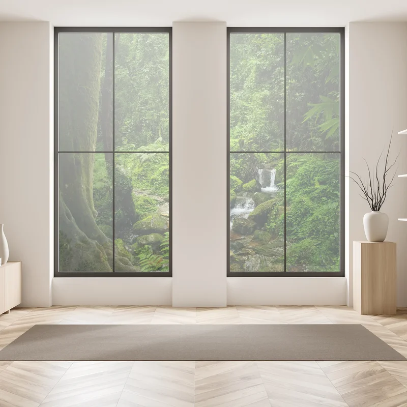 Fensteraufkleber üppiger grüner waldwasserfall