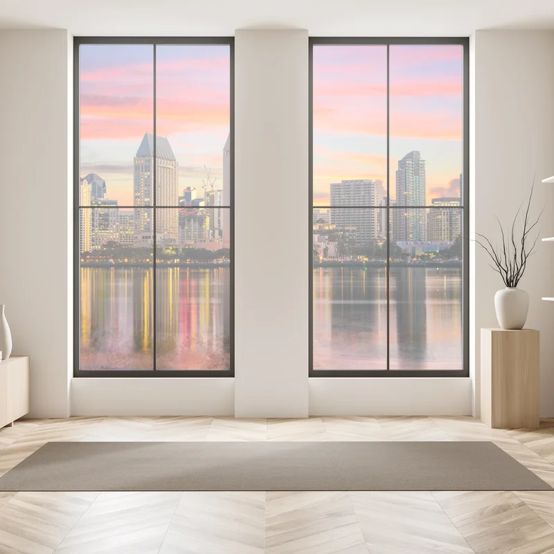 Fensteraufkleber San Diego skyline bei sonnenuntergang Fensteraufkleber San Diego skyline bei sonnenuntergang