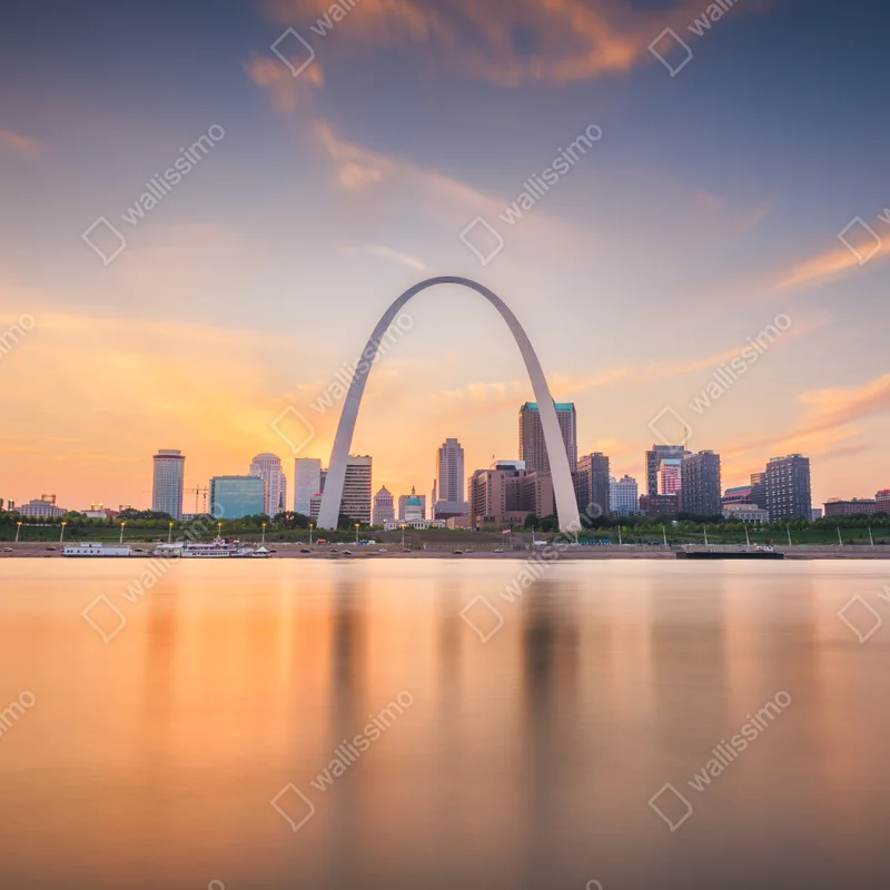 Fototapete St. Louis skyline bei dämmerung Fototapete St. Louis skyline bei dämmerung