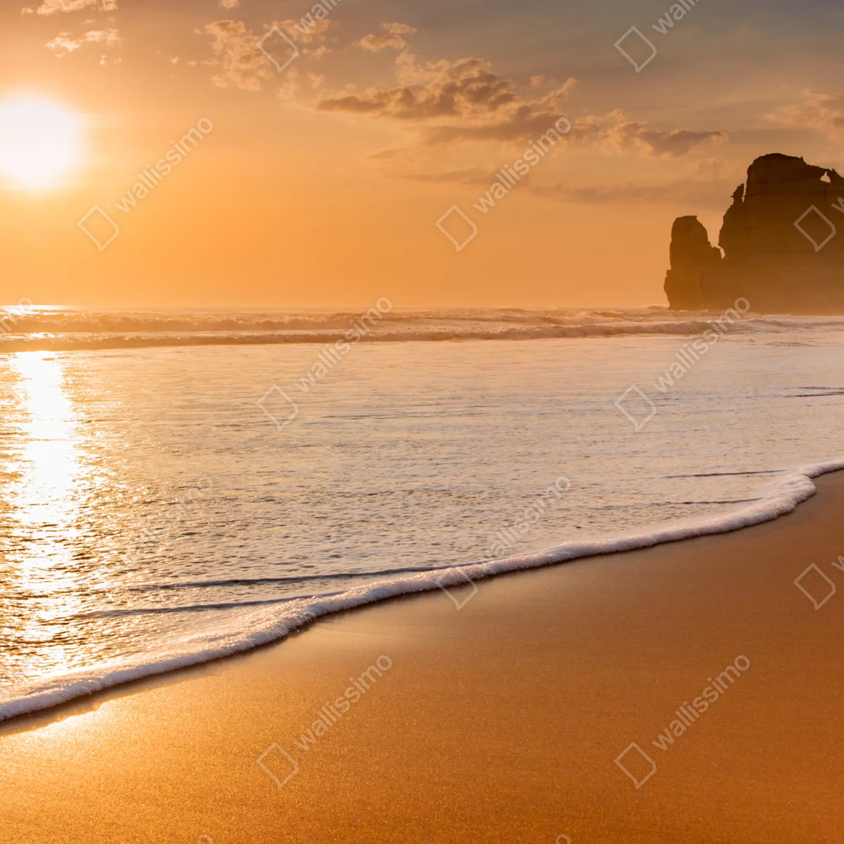 Fensteraufkleber goldener sonnenuntergang am strand Fensteraufkleber goldener sonnenuntergang am strand
