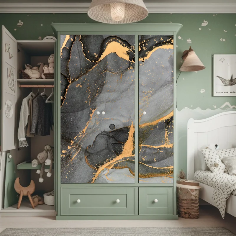 Schrankaufkleber rauchiger grauer marmor mit goldenen adern Schrankaufkleber rauchiger grauer marmor mit goldenen adern