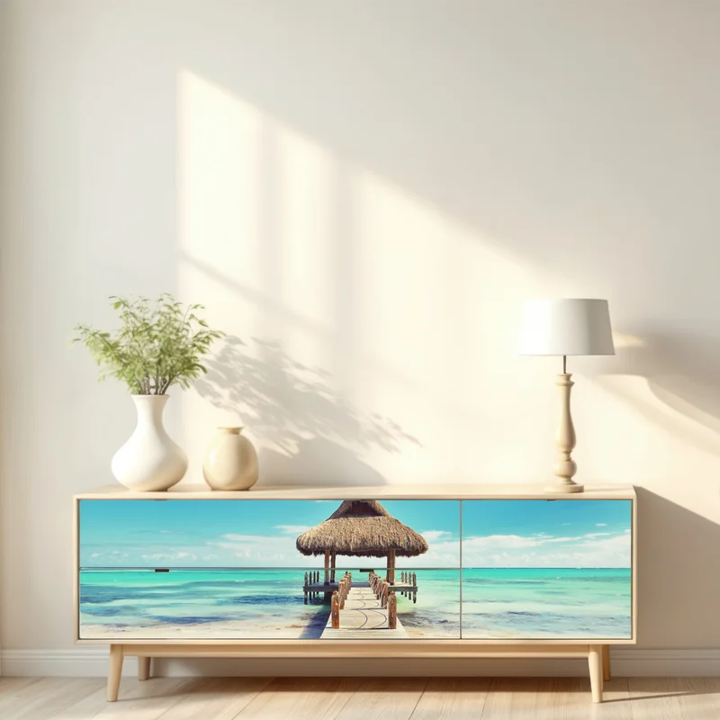 Repositionierbarer Aufkleber tropischer steg in Punta Cana