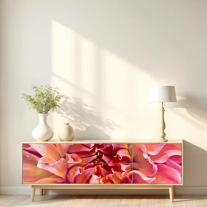 Repositionierbarer Aufkleber rosa dahlie nahaufnahme