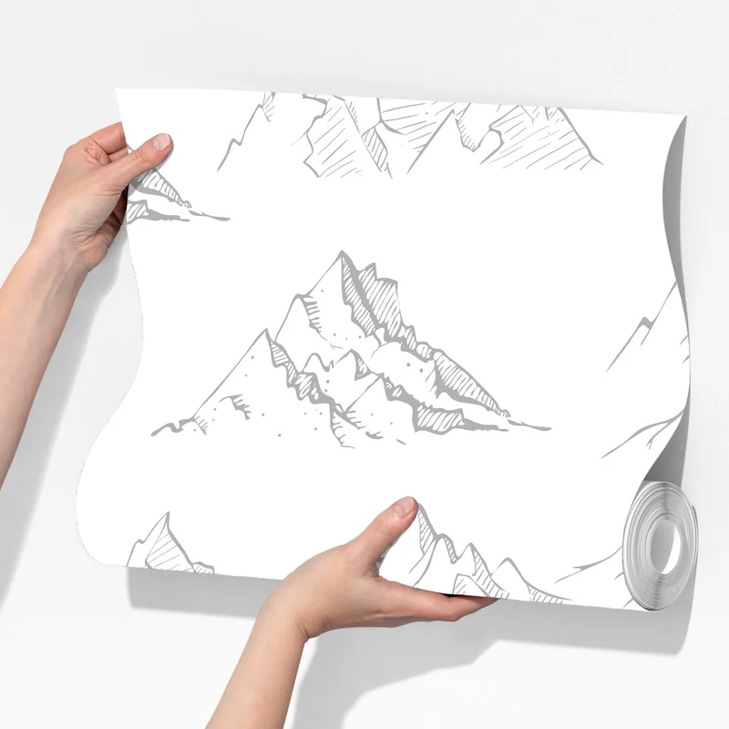 Fototapete handgezeichnetes bergmuster Fototapete handgezeichnetes bergmuster