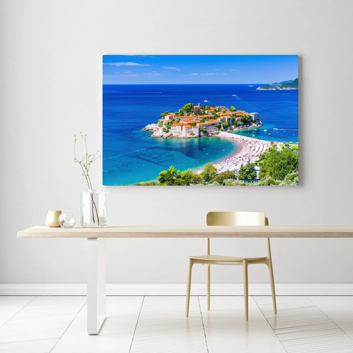 Leinwandbild Sveti Stefan, Montenegro historischer inselkurort Leinwandbild Sveti Stefan, Montenegro historischer inselkurort