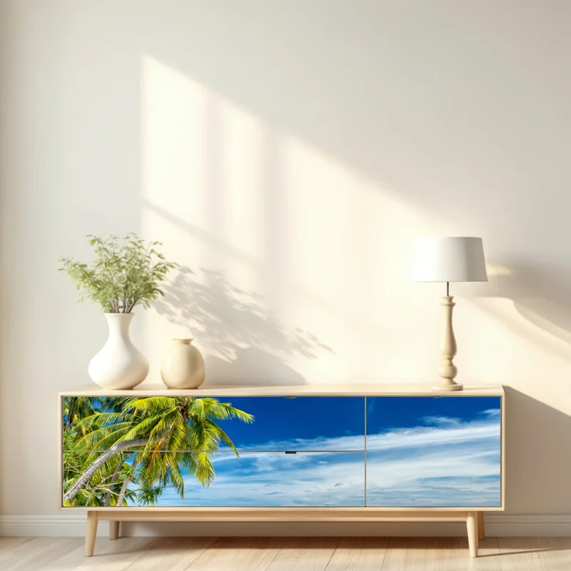 Repositionierbarer Aufkleber tropischer türkisstrand