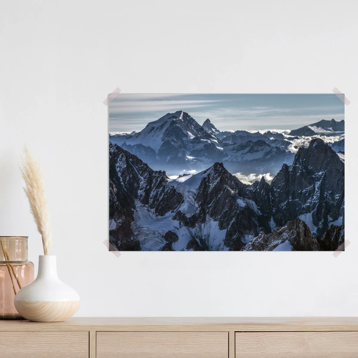 Poster majestätisches alpen bergpanorama • Poster bei Wallnifity® Poster majestätisches alpen bergpanorama • Poster bei Wallnifity®