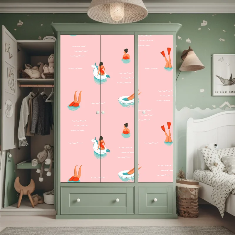 Schrankaufkleber verspieltes pastell poolmuster Schrankaufkleber verspieltes pastell poolmuster